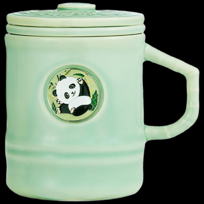 Panda Celadon Tea Infuser Mug