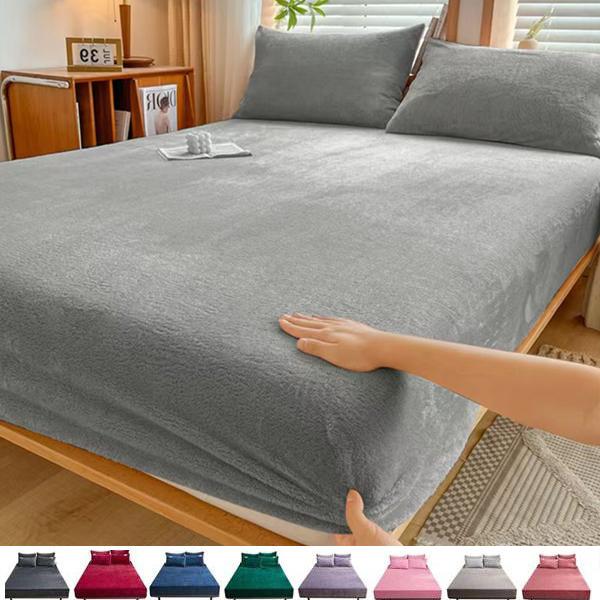 

Тонкая фланелевая простыня на резинке, зимний теплый коралловый флисовый защитный чехол для матраса, мягкий дышащий чехол, в комплект не входит наволочка