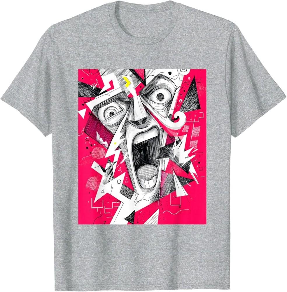 Don’t Make Me Explain My Face Hot Pink Chaos Design T-Shirt 2XL