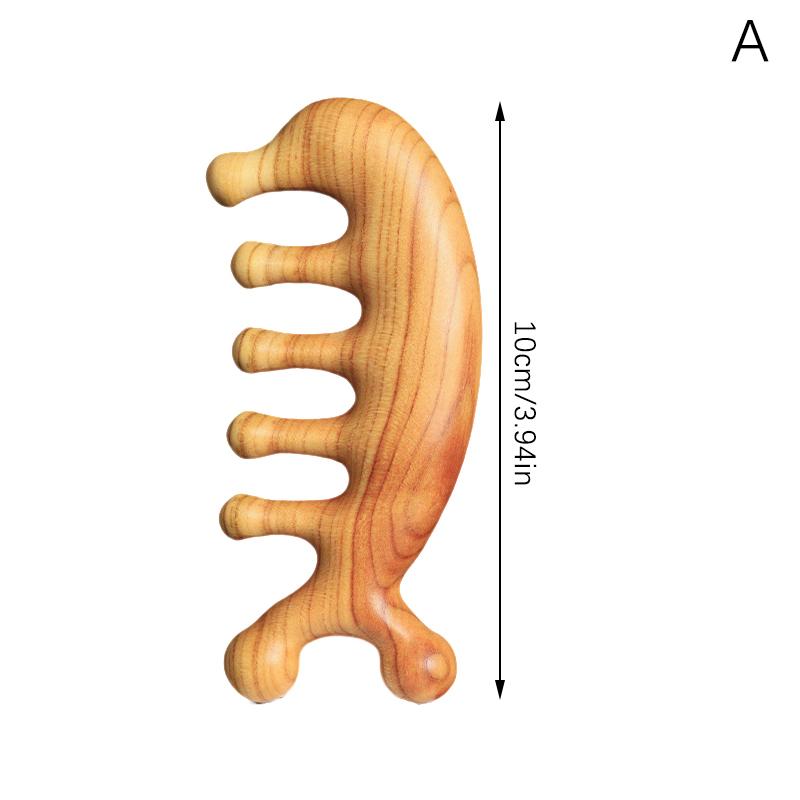 

1Pcs Head Meridian Massage Comb Mahogany Five Wide Tooth Comb Acupuncture Therapy Blood Circulation Anti-Static Smooth Hair