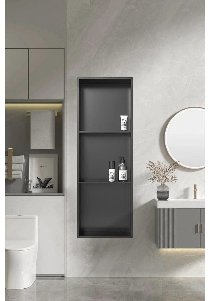 304 Stainless Steel Seamless Built-in Toilet Storage Anti-Fingerprint Recess Box