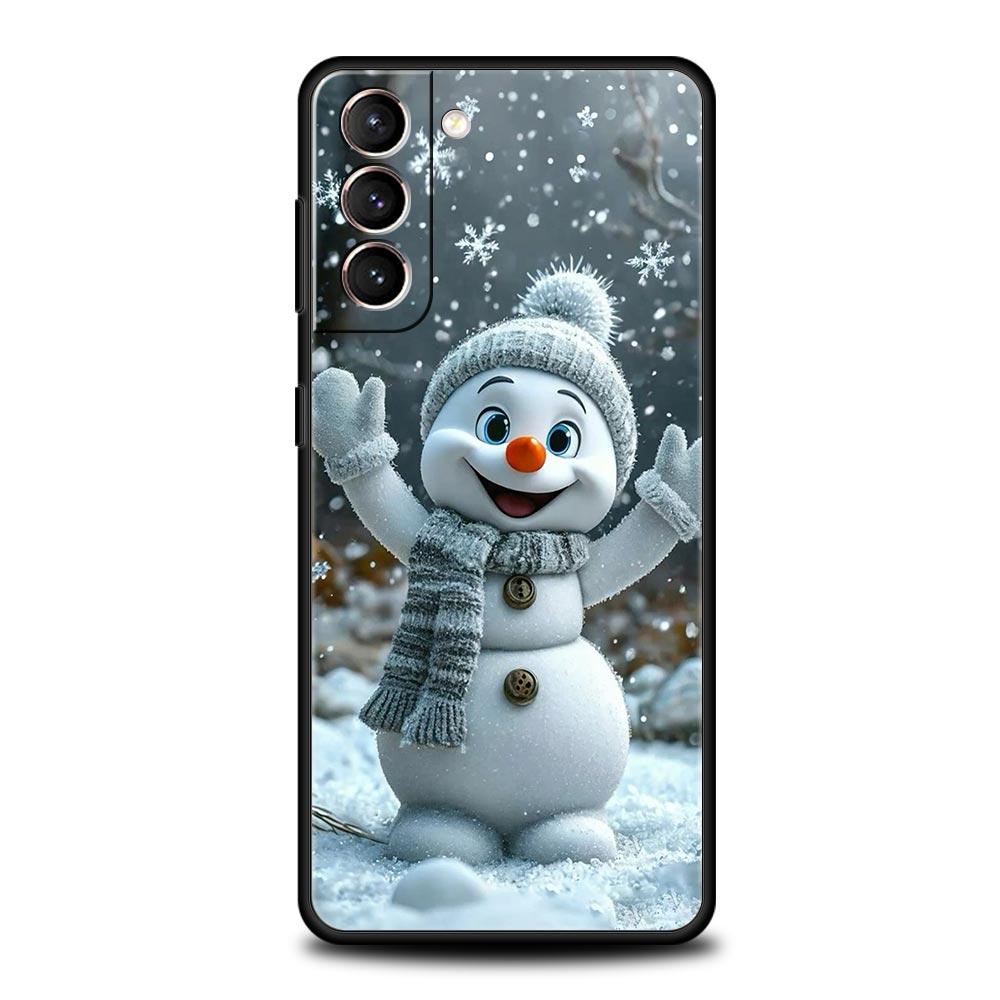 Christmas Snowman Phone Case for Samsung Galaxy S26 S25 S24 S23 S22 S20 S21 FE Ultra S25 Edge Plus 5G Soft TPU Cover Fundas Bags