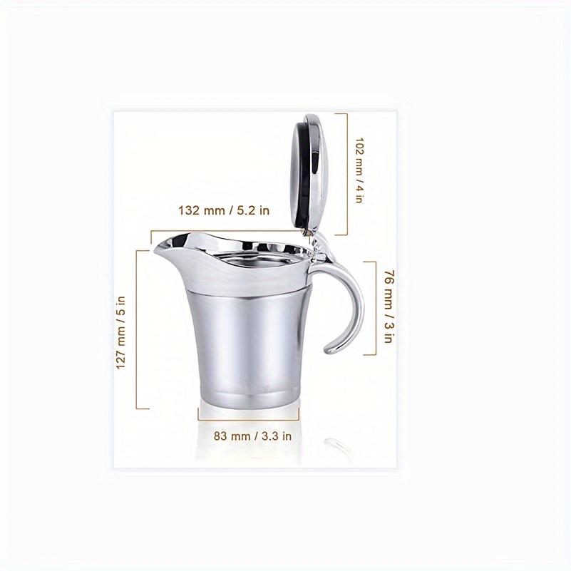 Double Insulated Stainless Steel Gravy Boat with Hinged Lid Retaining Sauce Jug Suitable for Gravy or Cream Elegant Serving Boat