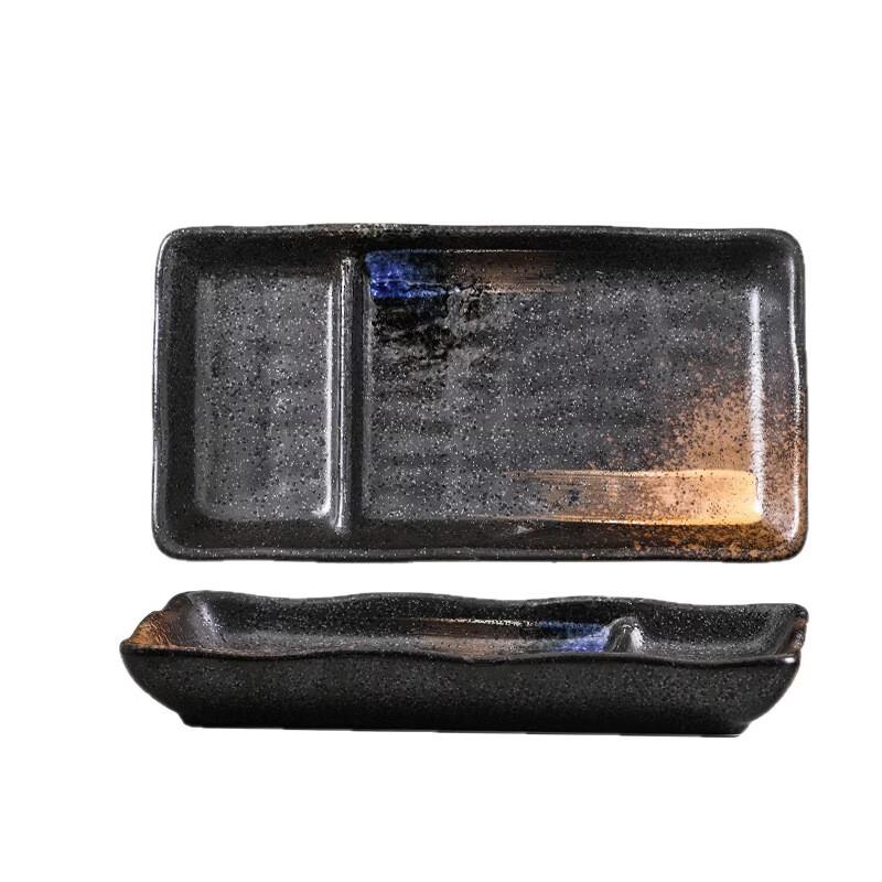 Abay Japanese Two-Compartment Ceramic Plate