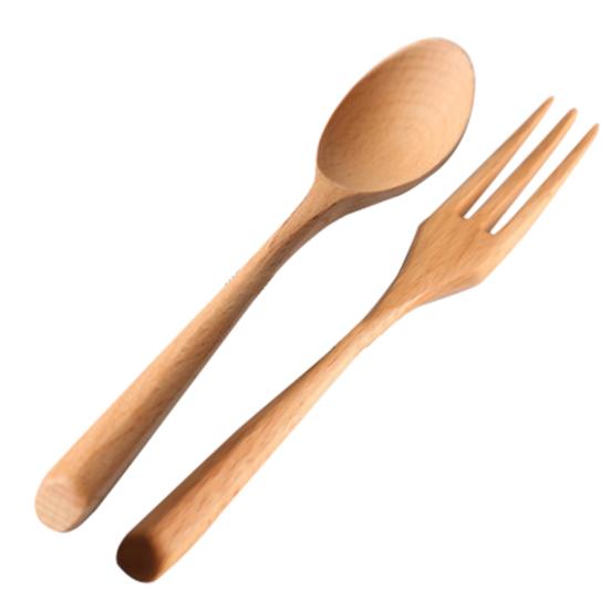 Wooden Spoon Practical Retro Fine Workmanship Japanese Style Anti-slip Fork Cutlery