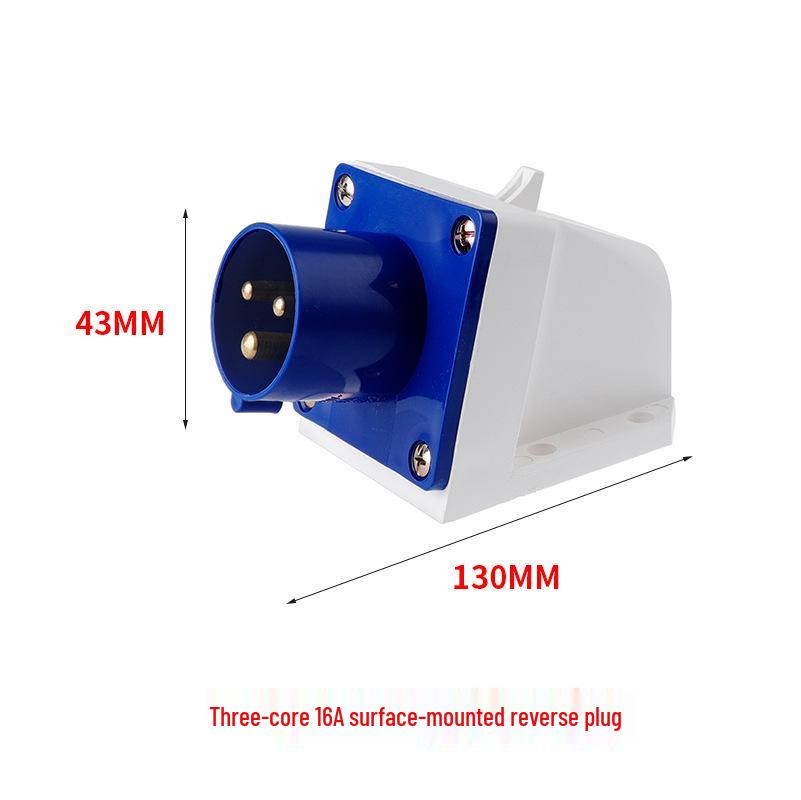 Waterproof Industrial Aviation Plug Connector: Reverse Plug Male-Female, 3-Pin, 4-Hole, 5-Pin, 16/32A-6h