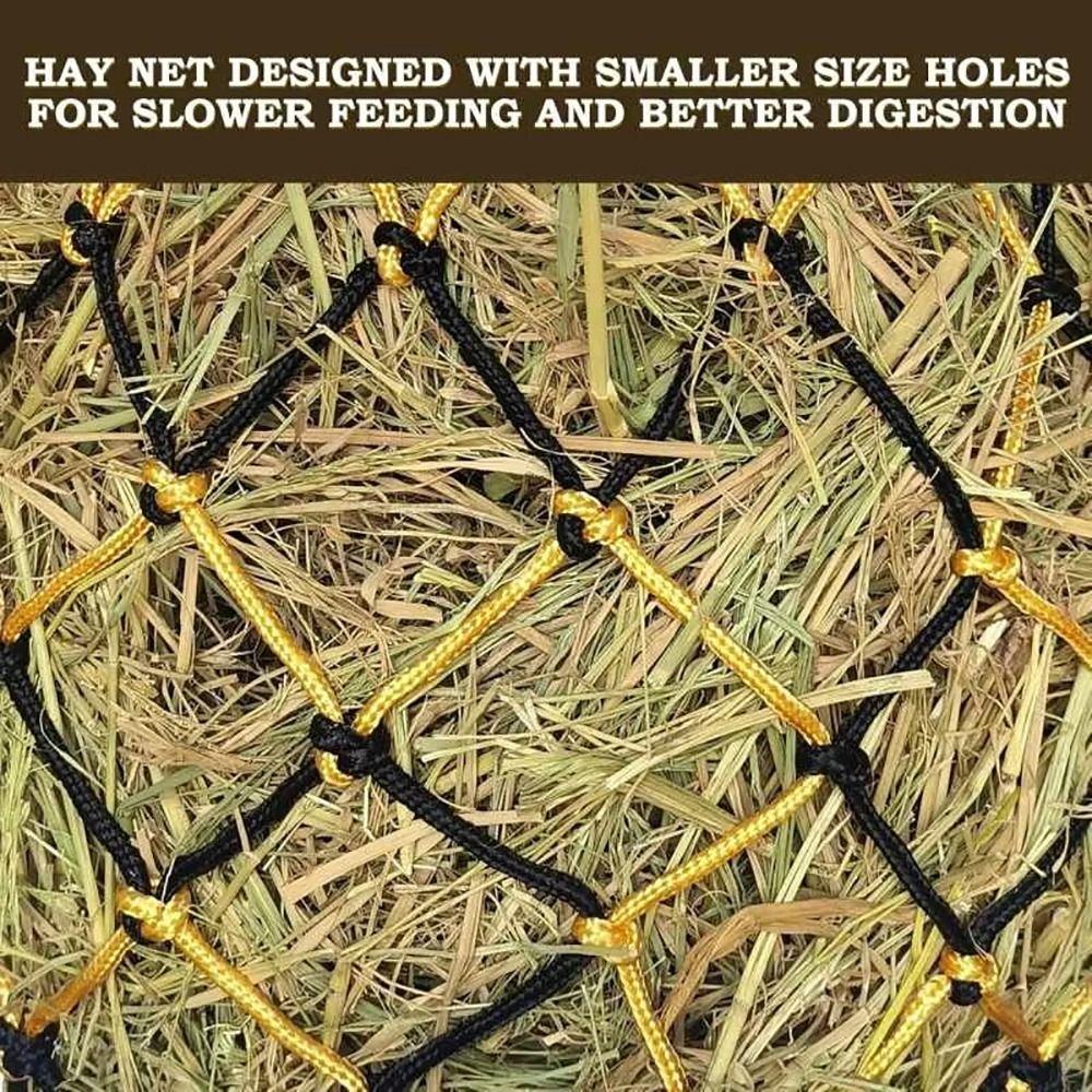 2Pcs/Set Durable Slow Feed Hay Net Large Capacity Hanging Horse Hay Bag 40inch Hay Feeder Bag Equestrian Accessory