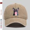 Pc French Bulldog Baseball Cap with Pink Heart Glasses  Bubble Gum Print  Adjustable Strap Lightweight Suitable for Dating