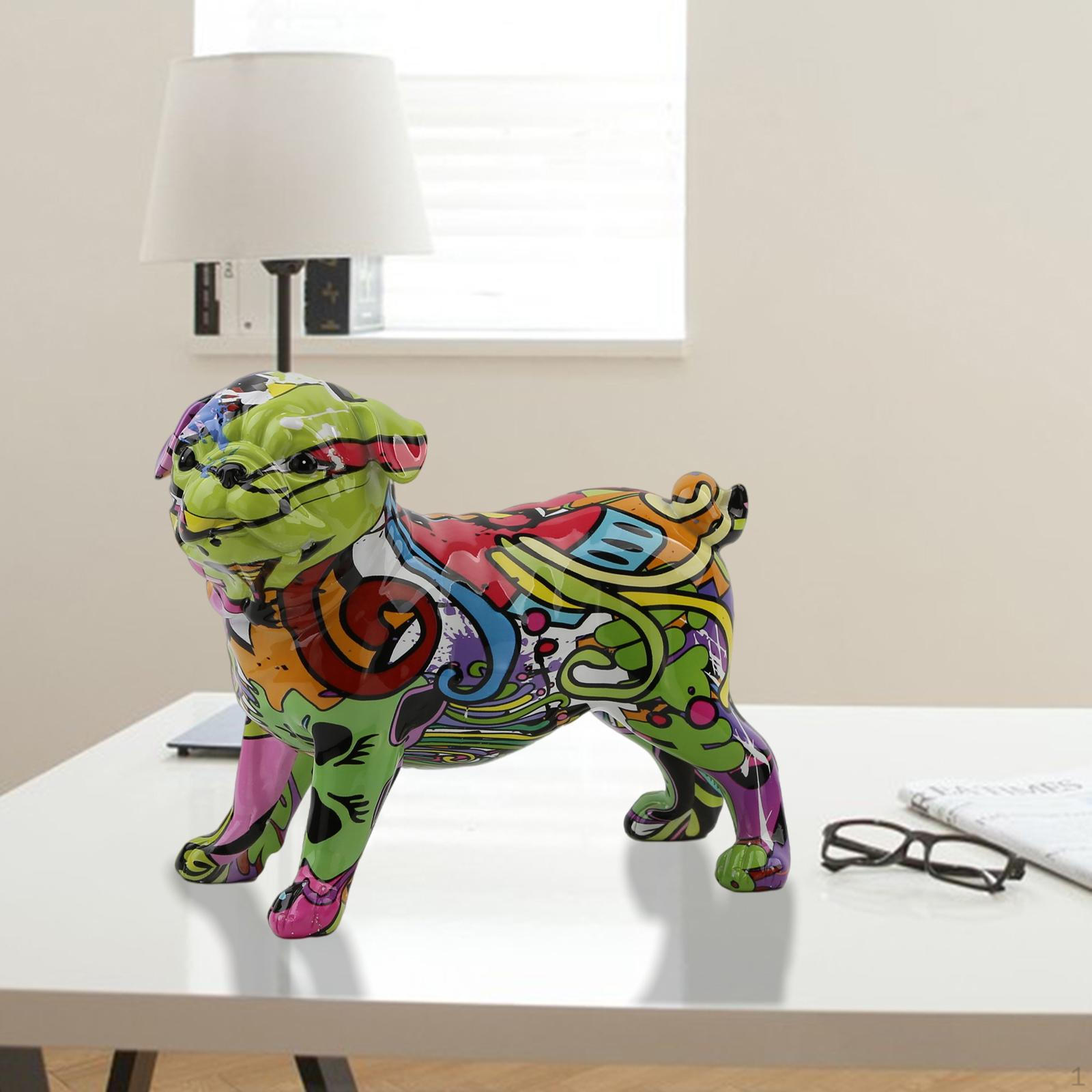 

Декор Граффити Животные Собака Скульптура Статуэтка, Украшение, Подставка для книжного шкафа, 23x12x18.5CM A