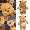 Bear Plush Toy Soft Plush Butter Angelic Bear Cushions with Apron Designs for Comfort Styles Winged Bear Throw Pillow
