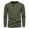 Men's 2026 Corduroy Henley Slim Fit Long Sleeve T-Shirt