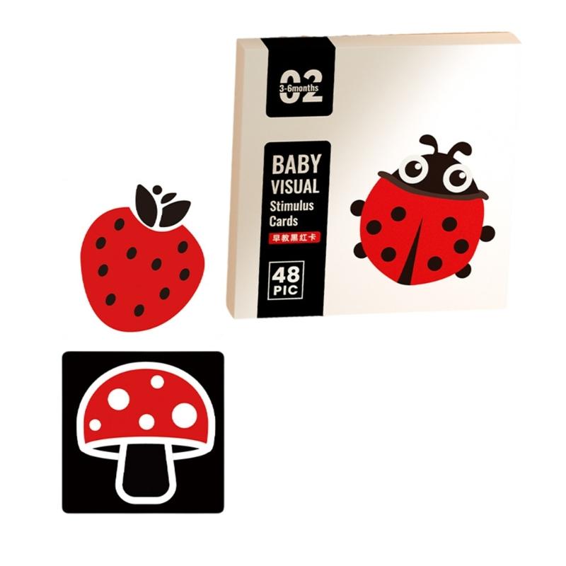 Sensory Toys Cards Black White Contrast Baby Card Flashcards Toddlers for Visual Stimulation and Brain Development