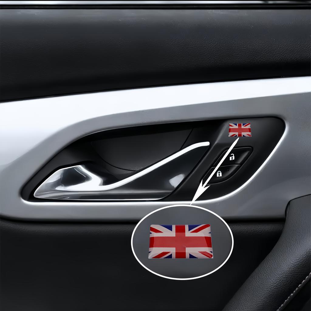 4 Car Stickers/Car Badges/British Flag Car Badge Stickers/Suitable for All Car Accessories, Car Knob Decorations, Door Handle Decorations,