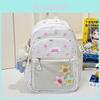 Simple Fashion Nylon Backpack With Letter Rabbit And Butterfly Print Design For University Students And Commuters