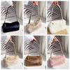 Winter Casual Portable Women's Plush Shoulder Bags Simple Commuter Ladies Furry Underarm Bag Versatile Faux Fur Female Handbags