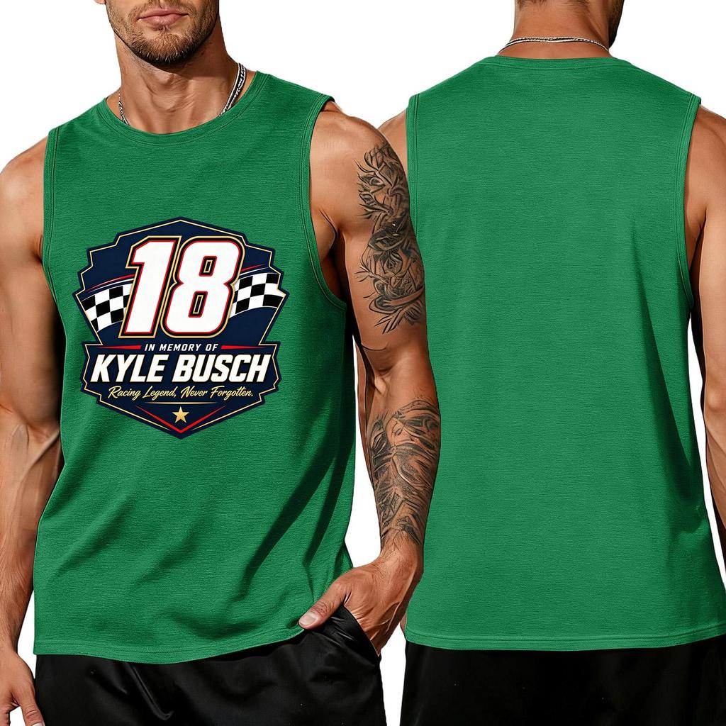Men's Racing Graphic Sleeveless Tank Top Muscle Fit Casual Summer Shirt Lightweight Breathable Fabric Comfortable Design