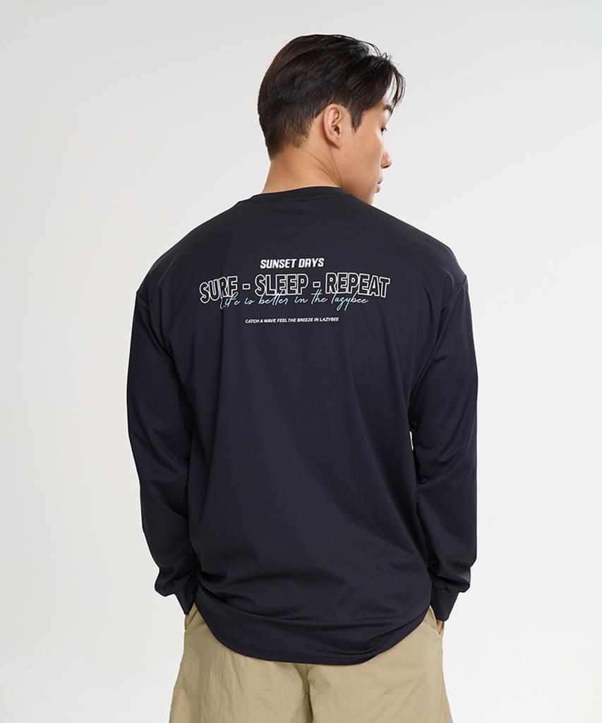 Leijibi Dry-Cooling Oversized Long Sleeve Rash Guard M Black