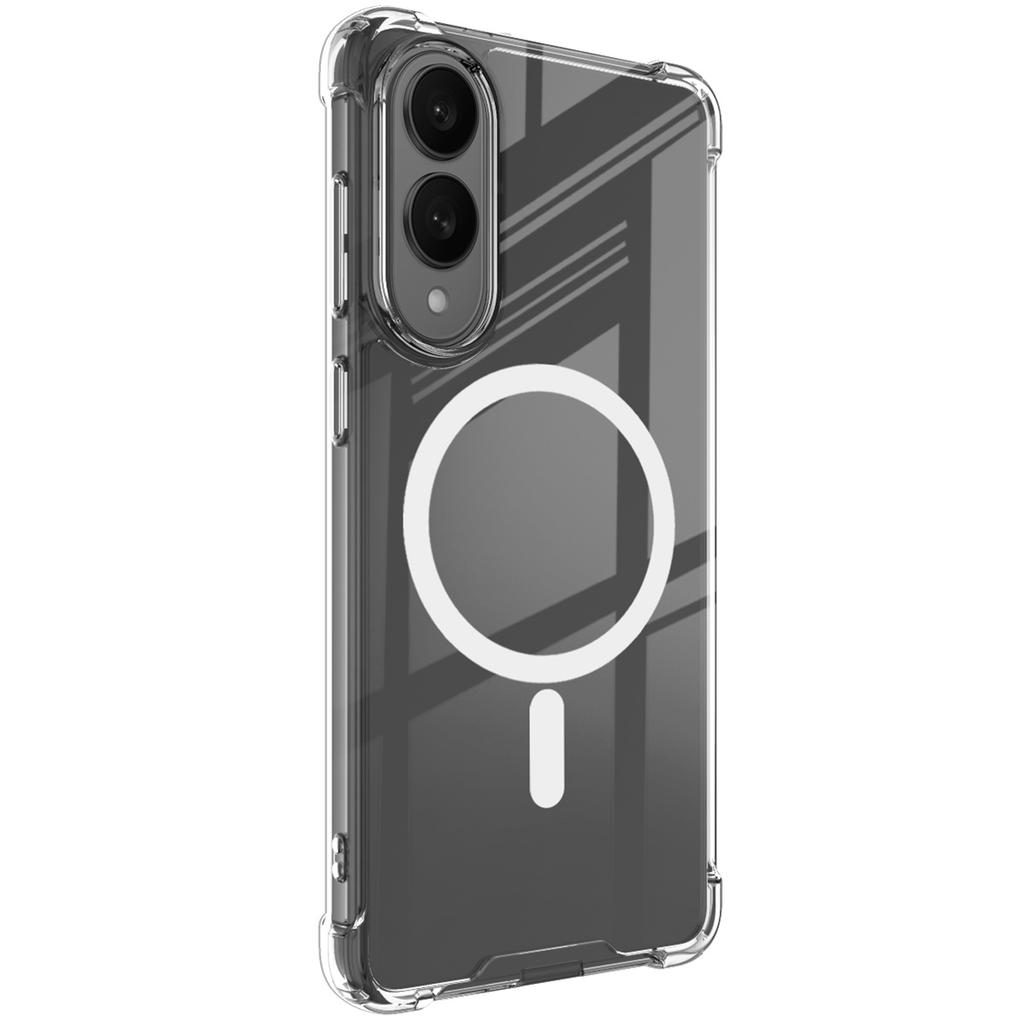 IMAK Für Samsung Galaxy S25 Edge Hülle Kompatibel mit MagSafe Stoßfest PC TPU Transparent Handyhülle