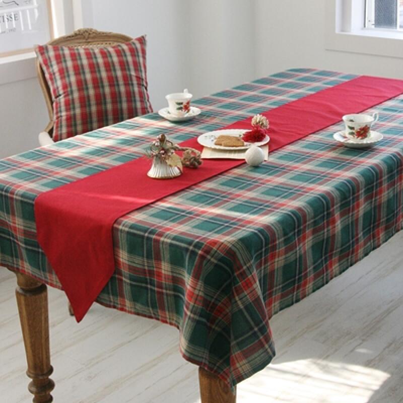 Classic check tablecloth/dining tablecloth Green Tablecloth - Straight 2 (100x130)