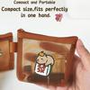 Mini Capybara Mesh Pencil Storage Bag Portable Transparent Pouch for Pens Erasers Cartoon Design Simple Pocket Organizer
