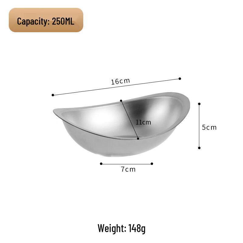 Lainuo 304 Stainless Steel Boat-Shaped Serving Bowl