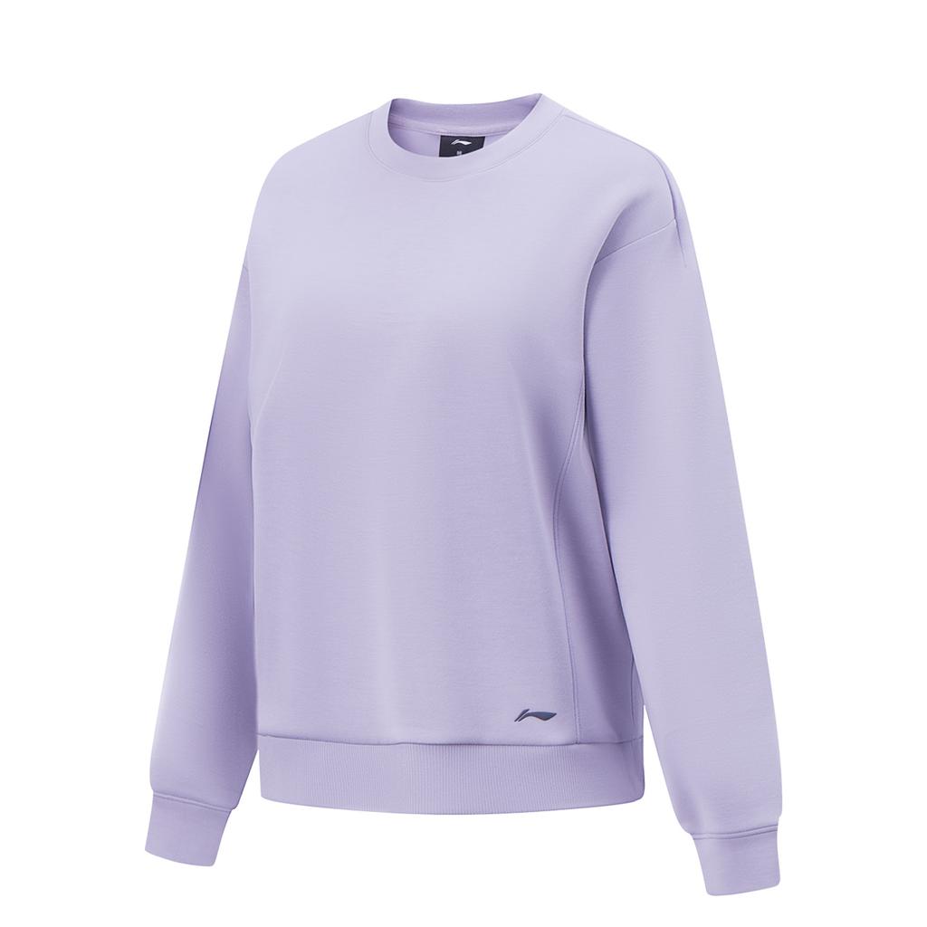 Li Ning Fitness Series Solid Color Breathable Versatile Loose Sweatshirt Women Sweatshirt AWDW080-1