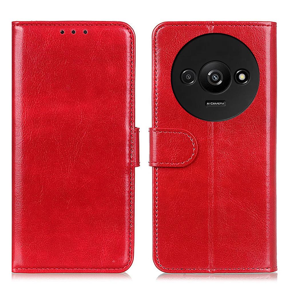 For Xiaomi Redmi A3 4G/Poco C61 4G Case Crazy Horse Texture Horizontal Flip Leather Phone Cover