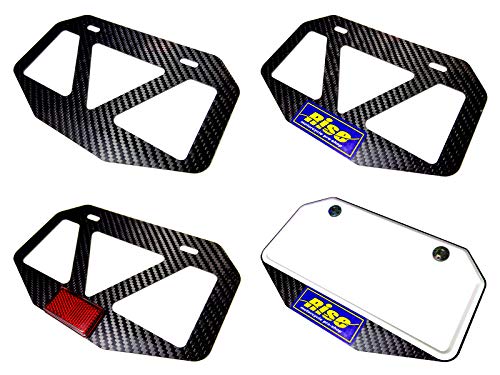 Rise Twill Dry Carbon Fiber Number Plate Frame, Medium, for 50cc-125cc Mopeds, Mountain-Shaped License Plate Holder