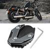 X AUTOHAUX Motorcycle Kickstand Extension Pad Side Stand Support Plate in Black Titanium for Suzuki Gixxer 250 SF 2018-2023