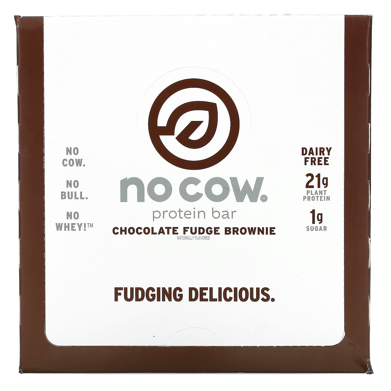 

No Cow, protein bar, chocolate fudge brownie, 12 packs, 2.12oz (60g) each