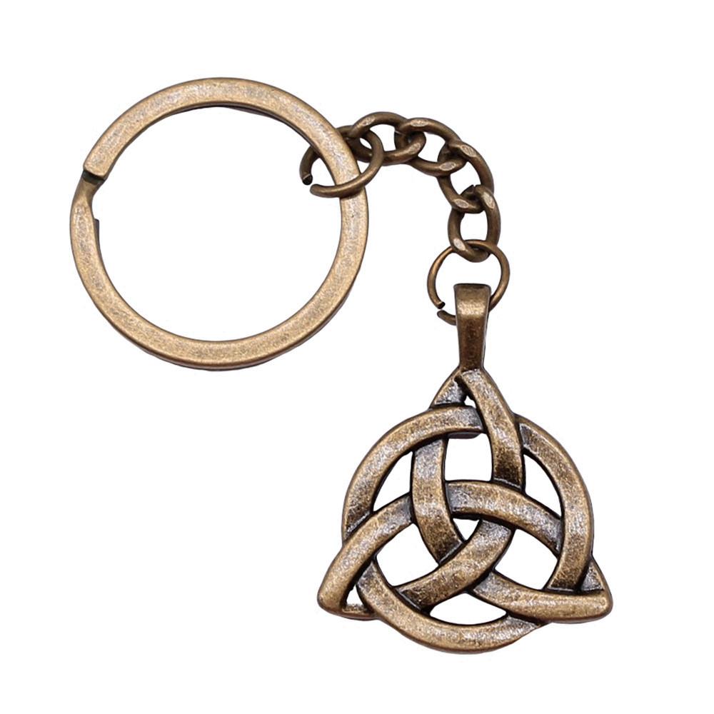 Celtic Knot Charm Hexagram Keychain Irish Amulet Key Ring 28mm Ring