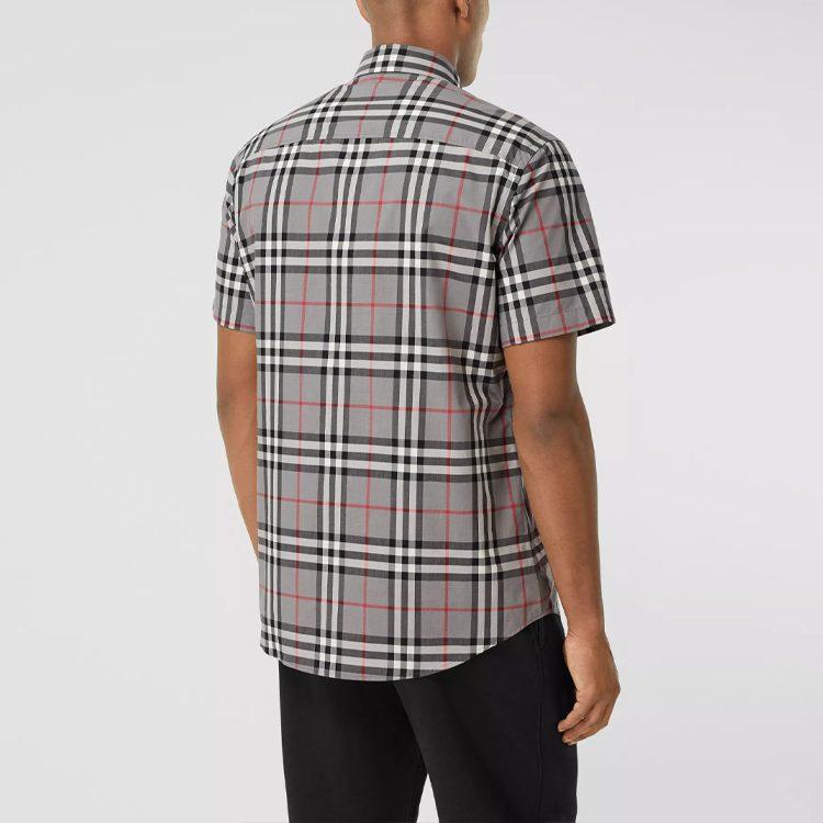 Burberry Shirts Men's Gray Pointed Collar Moderate Shirt 80293701
