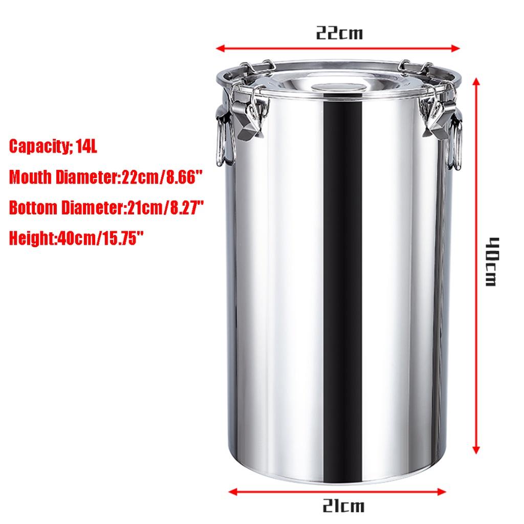 Balde de Aço Inoxidável Lata de Leite Balde de Água Balde de Vinho Barril de Óleo Recipiente para Chá Lata de Leite 14L/10L