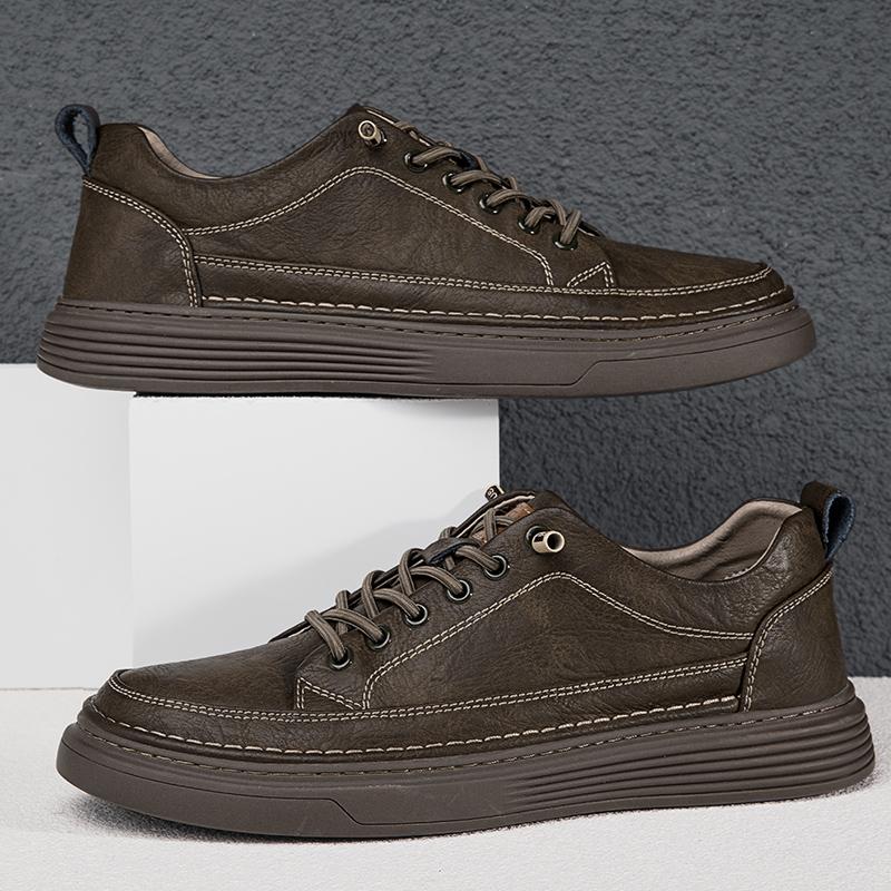 Fashion Genuine Leather Casual Shoes for Men Shoes Design Sneakers Male Comfortable Cow Leather All-match Comfortable Skate Shoes Man
