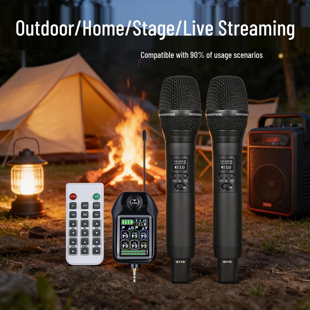 High-End Bluetooth Wireless UHF Microphone Dual Set