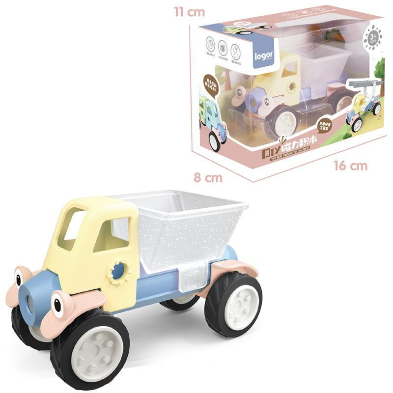 

Игрушки-конструкторы с переменным магнитным стержнем, детские самодельные сборные машины, строительные блоки для раннего образования Enlightenment 16*8*11 cm розовый