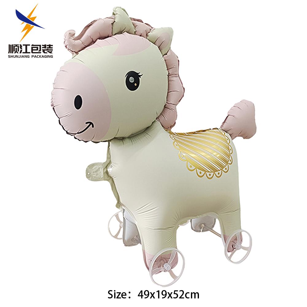 16pcs Cute Walking Animal Foil Balloons with Wheels Walking Wheels Elephants Dinosaurs Lions Rabbits Children's Toy Balloons