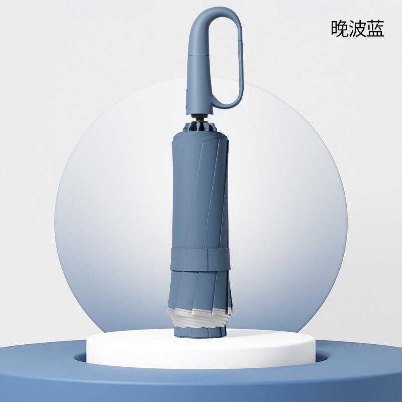 Umbrella Large ring buckle umbrella Home automatic portable wind-resistant men's vinyl sun umbrella Folding weather and rain women