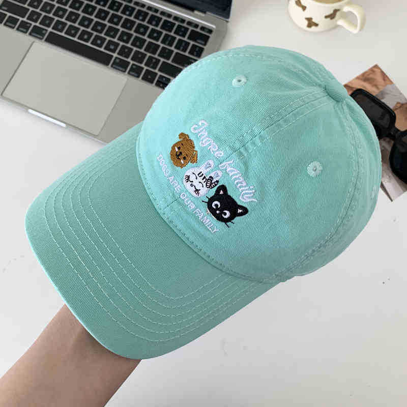 Cute Embroidered Baseball Cap For Women Summer Sun Protection Adjustable Cotton Hat