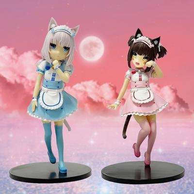 Nekopara Anime Katzen-Mädchen Figur - Niedliches Vanilla Style PVC Statisches Modell Kindersammelspielzeug Geschenk Katzenpuppe für Fans