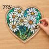 Colorful Window Hanging Art Acrylic Puzzle Suncatcher, Pendant, Heart Shape Stained Glass Sunlight Catching Pendant Style Sun Catcher Decoration,