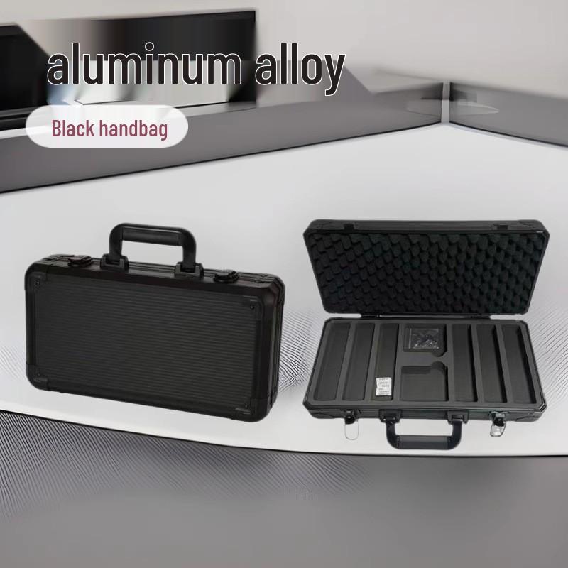 Aluminum Alloy Pure Black K-Type Chip Case with EVA Grid and Dice Storage