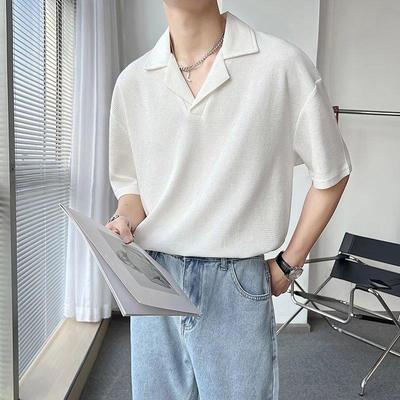 Polo Trendy da Uomo a Vestibilità Larga con Scollo a V - Stile Estivo Design Coreano