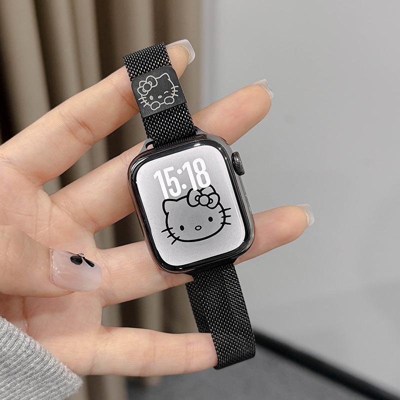 KT Cat Skateboard Shoes Milan Magnetic Metal Thin Model Is Suitable for Apple Iwatch 10th Generation 9876se Watch Strap