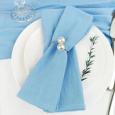 24pcs Napkins Cotton Soft Dinner Napkins Cloth 30x45cm Baby Blue Rustic Table Napkins for Wedding Party Easter Table Decoration