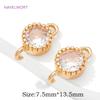 3 Size 18K Gold Plated Mini Round Connector Charms,Inlaid Zircon Connector For Jewelry Making,DIY Earring Making Supplies