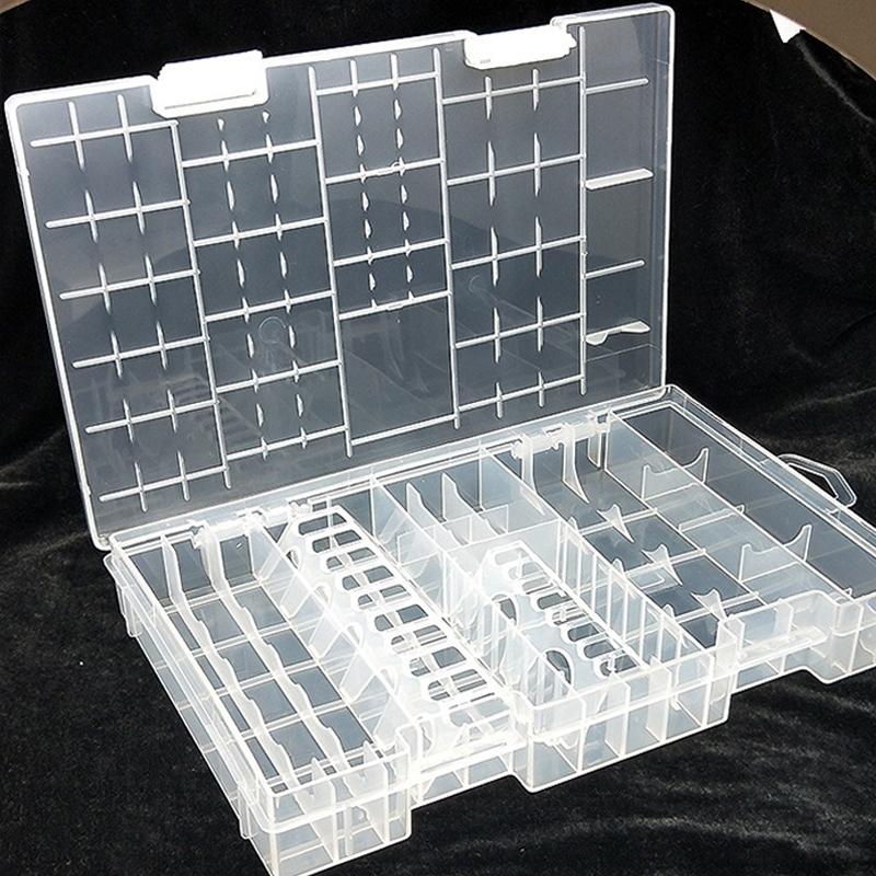 Suport pentru baterii durabile pentru AA AAA CD 9V, recipient mare, portabil, transparent, rezistent la praf, cutie de depozitare pentru baterii, carcasă din plastic