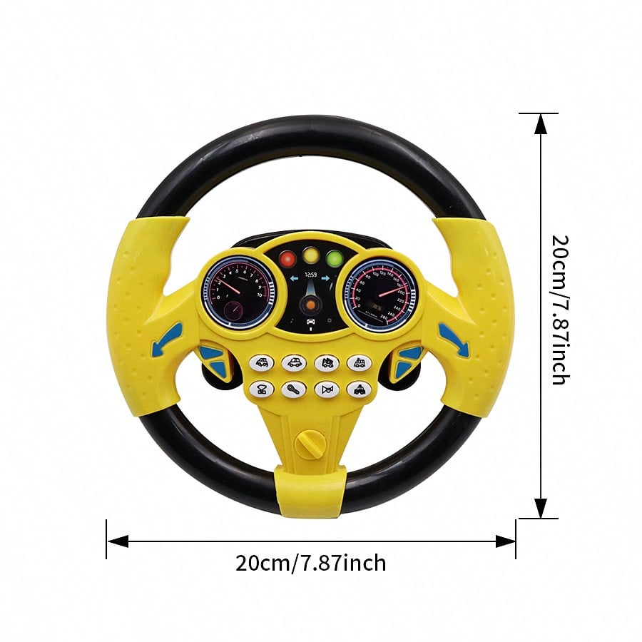 1pc Kids Simulated Driving Controller, Interactive Car Steering Wheel Toy, Educational Activity Gift, ABS Resin, Assorted Colors,No Batteries Included