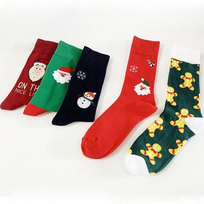 Chaussettes Mi-Mollet de Noël Tendance pour Hommes & Femmes – Motifs Bonhomme de Neige & Père Noël