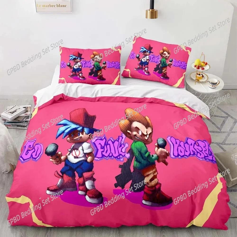 Game Friday Night Funkin Beding Set For Bedrom Soft Modern Bedspreads Comefortable Children Kids Soft Duvet Cover Comfortable Quilt Cover And